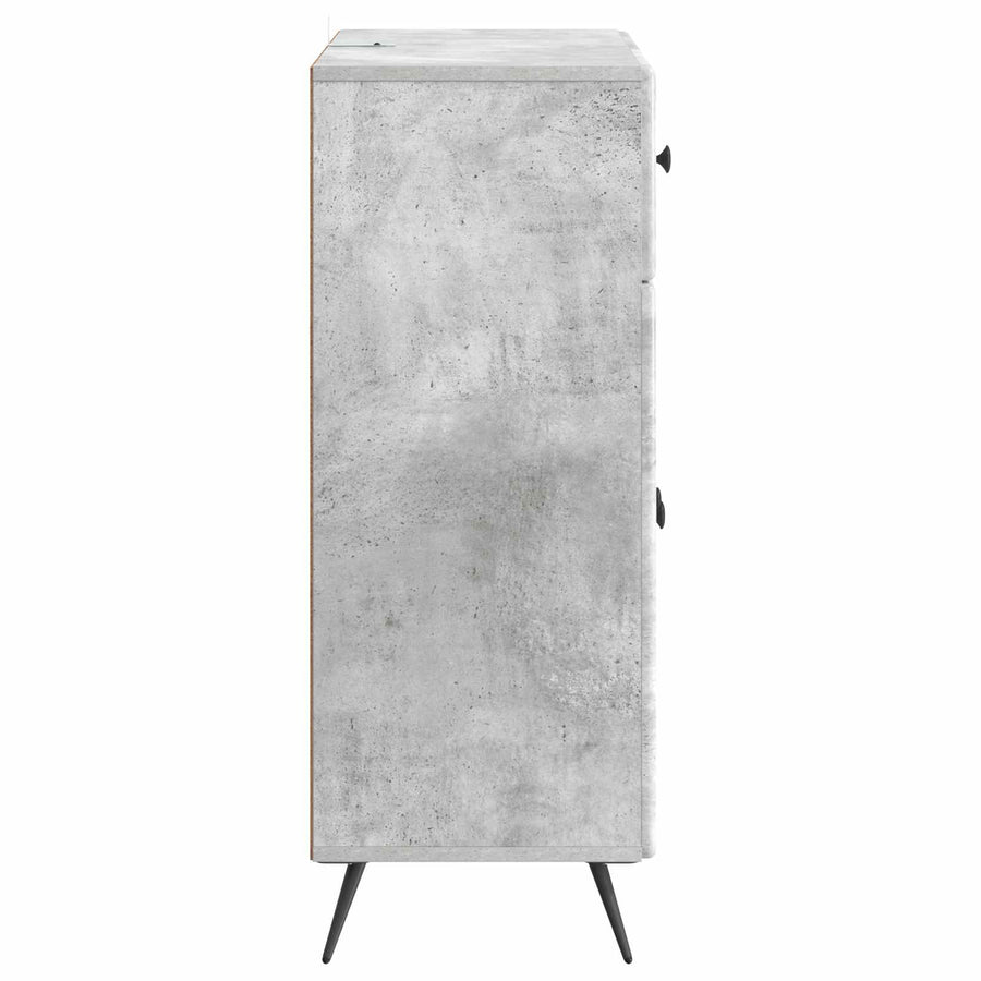 Dressoir met lade Betongrijs 66 x 34,5 x 90 cm Bewerkt hout