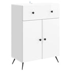 Dressoir hoogglans wit 66x34,5x90 cm bewerkt hout