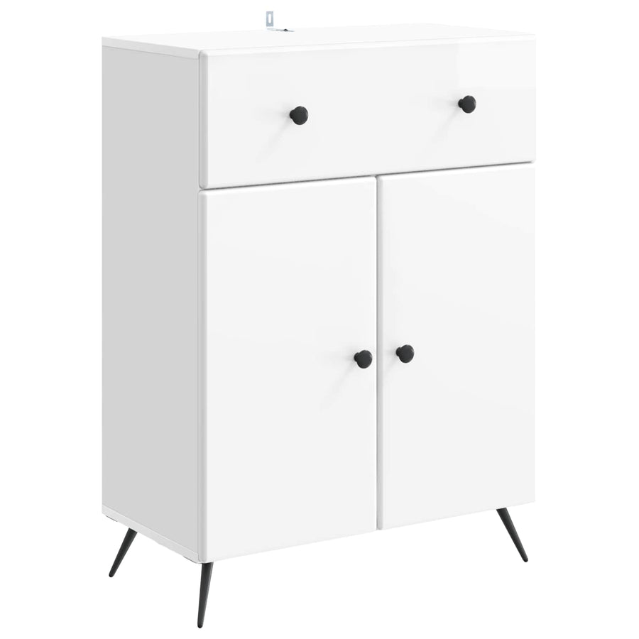 Dressoir met lade Hoogglans Wit 66 x 34,5 x 90 cm Bewerkt hout