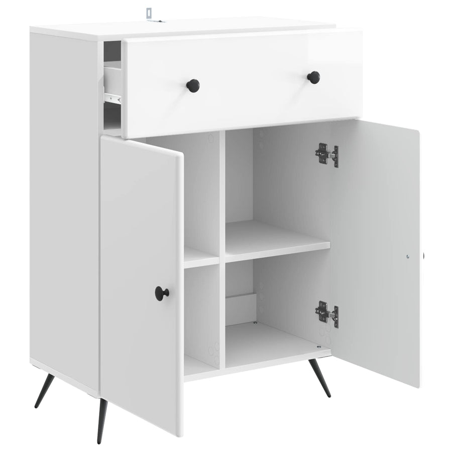 Dressoir met lade Hoogglans Wit 66 x 34,5 x 90 cm Bewerkt hout