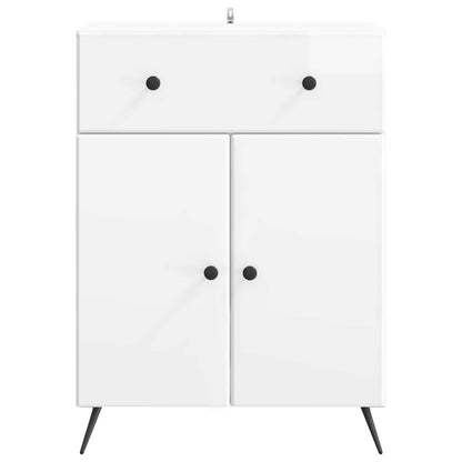 Dressoir met lade Hoogglans Wit 66 x 34,5 x 90 cm Bewerkt hout
