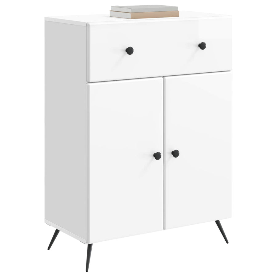 Dressoir met lade Hoogglans Wit 66 x 34,5 x 90 cm Bewerkt hout