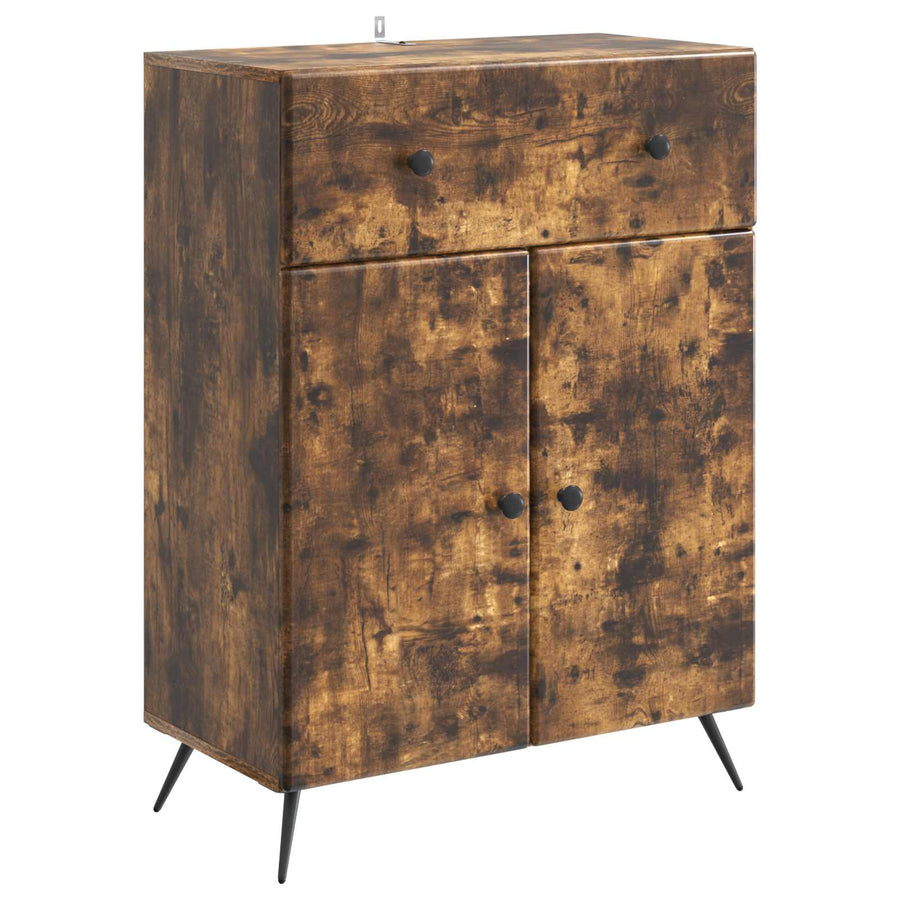 Dressoir met lade Gerookt eiken 66 x 34,5 x 90 cm Bewerkt hout
