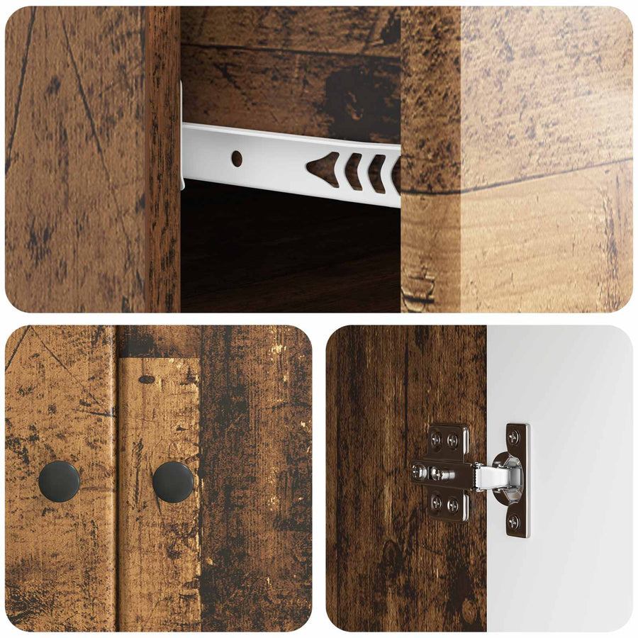 Dressoir met lade Oud hout 66 x 34,5 x 90 cm Bewerkt hout