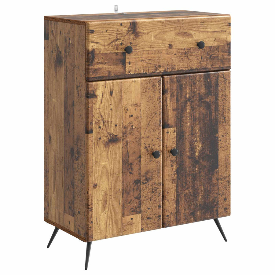Dressoir met lade Oud hout 66 x 34,5 x 90 cm Bewerkt hout