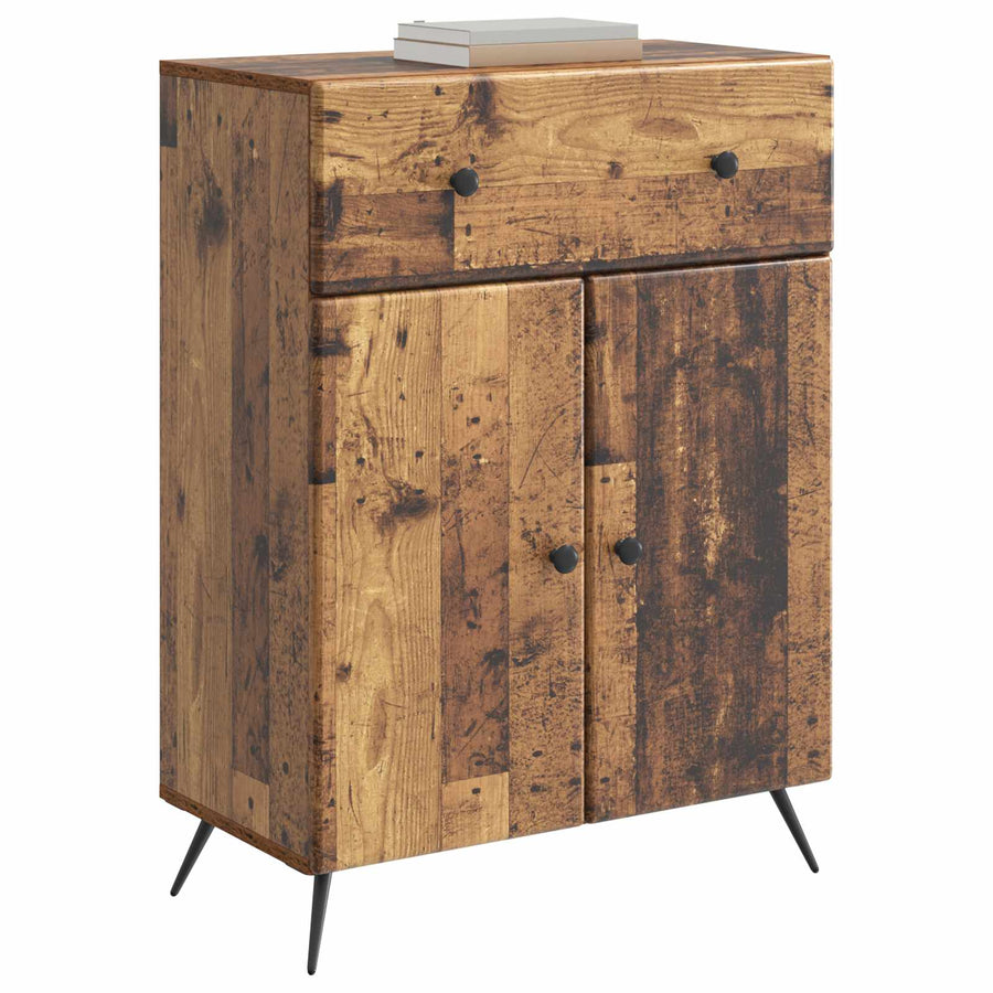 Dressoir met lade Oud hout 66 x 34,5 x 90 cm Bewerkt hout