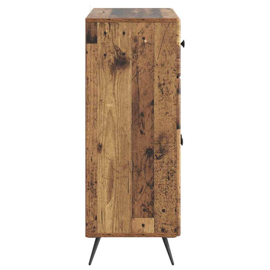 Dressoir met lade Oud hout 66 x 34,5 x 90 cm Bewerkt hout
