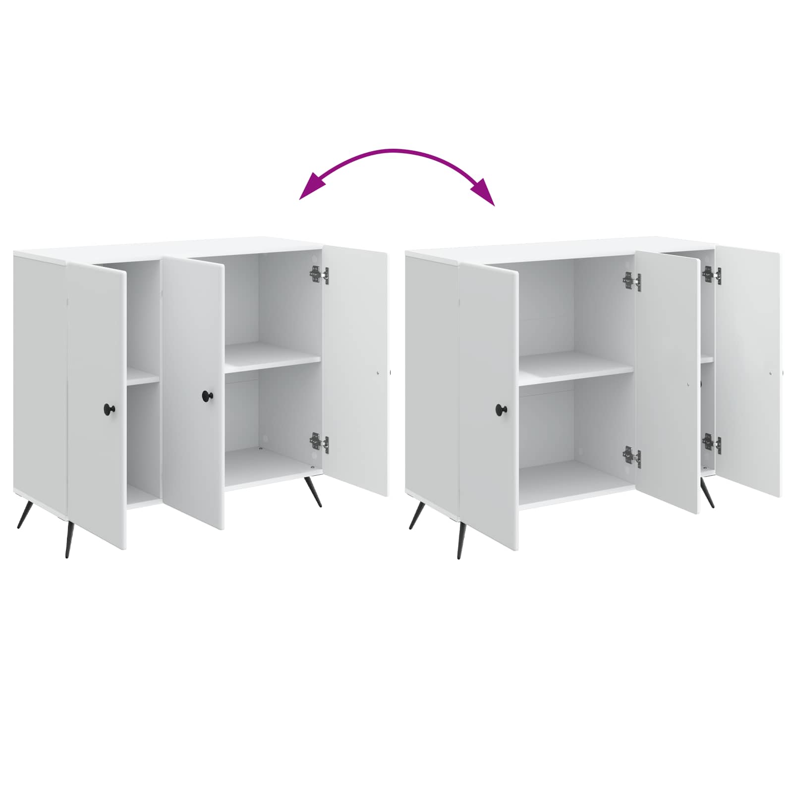 Dressoir Wit 89 x 34,5 x 80 cm Bewerkt hout