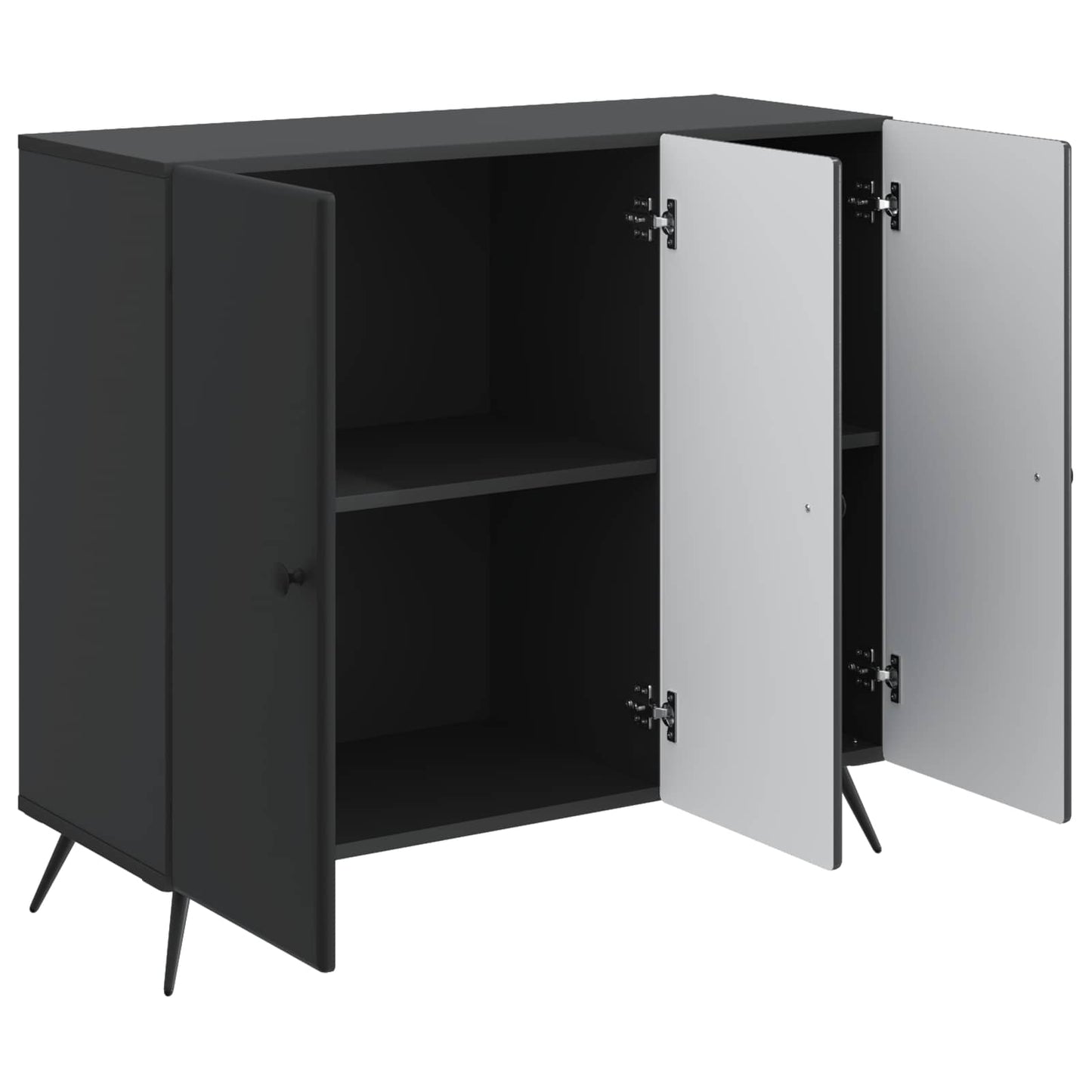 Dressoir Zwart 89 x 34,5 x 80 cm Bewerkt hout