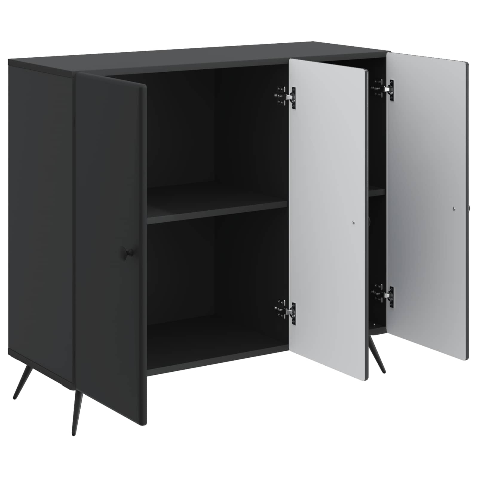 Dressoir Zwart 89 x 34,5 x 80 cm Bewerkt hout