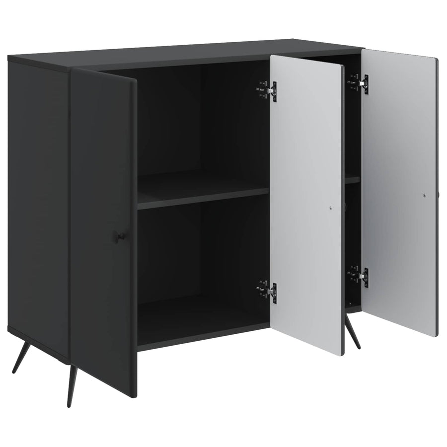 Dressoir Zwart 89 x 34,5 x 80 cm Bewerkt hout