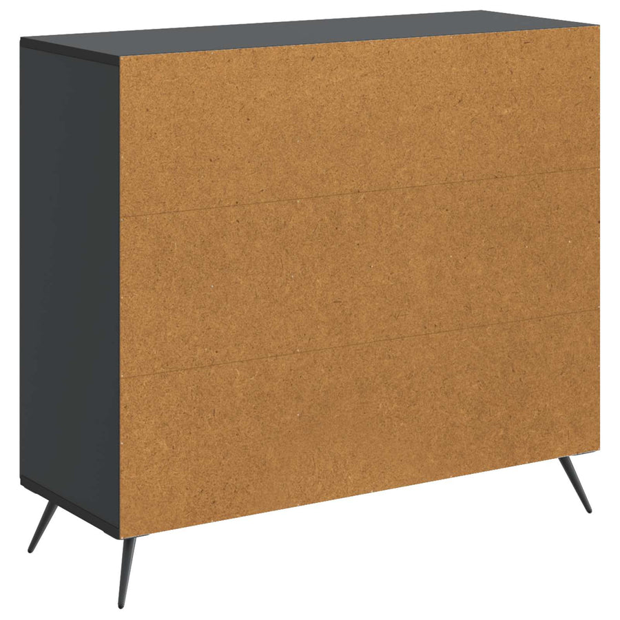 Dressoir Zwart 89 x 34,5 x 80 cm Bewerkt hout