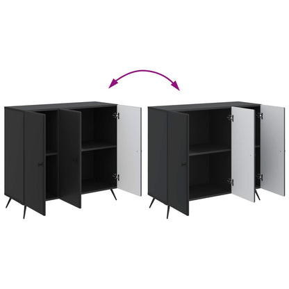 Dressoir Zwart 89 x 34,5 x 80 cm Bewerkt hout