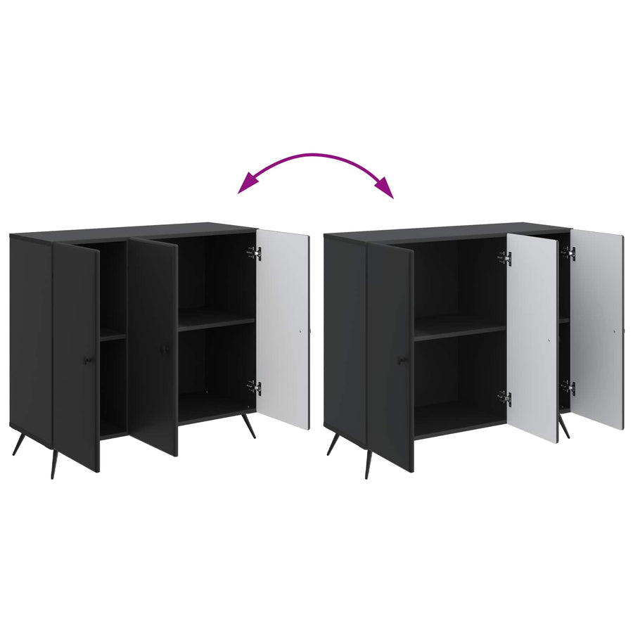 Dressoir Zwart 89 x 34,5 x 80 cm Bewerkt hout