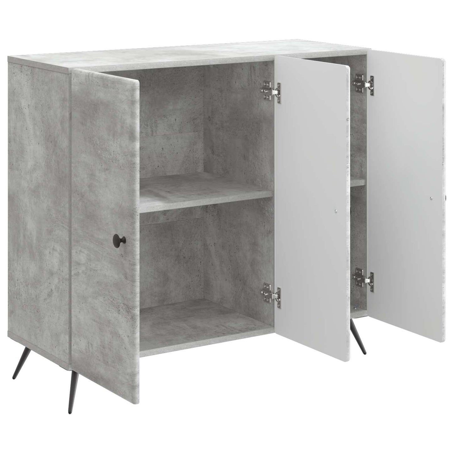 Dressoir Betongrijs 89 x 34,5 x 80 cm Bewerkt hout