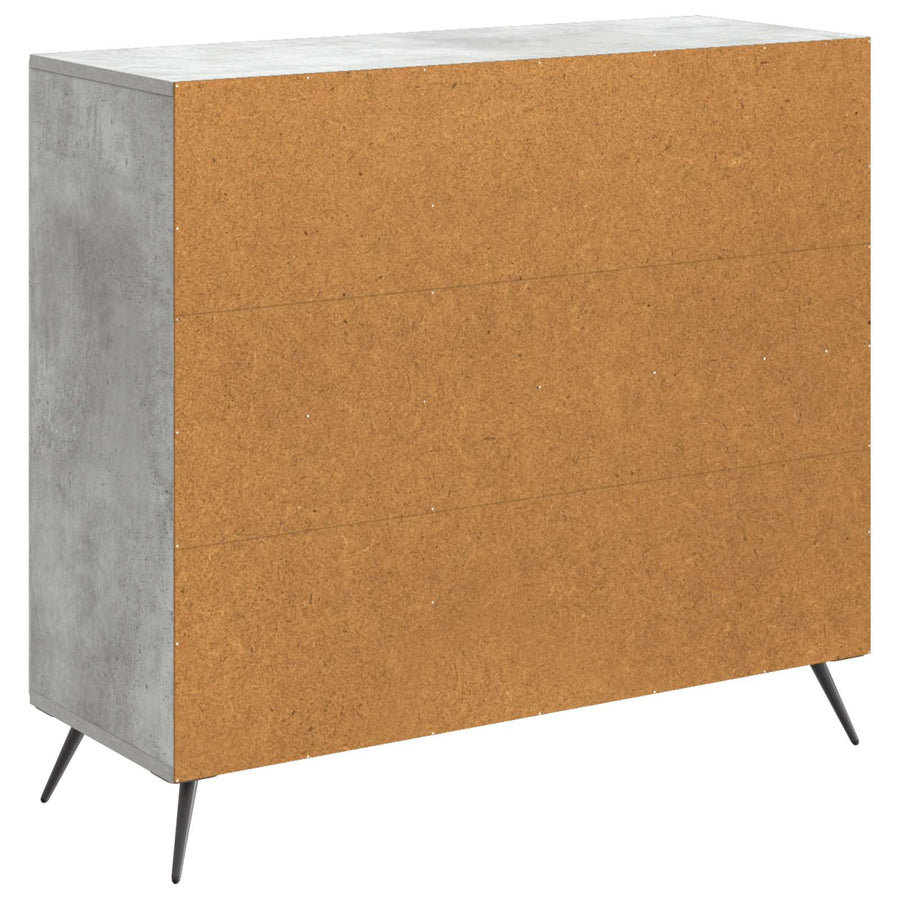 Dressoir Betongrijs 89 x 34,5 x 80 cm Bewerkt hout