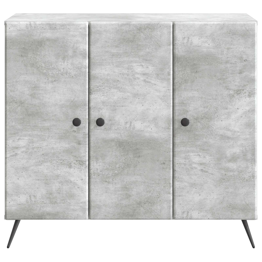 Dressoir Betongrijs 89 x 34,5 x 80 cm Bewerkt hout