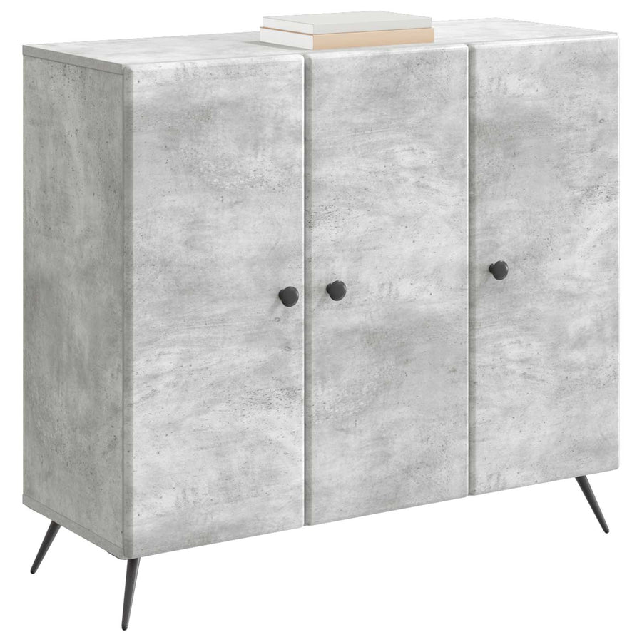 Dressoir Betongrijs 89 x 34,5 x 80 cm Bewerkt hout