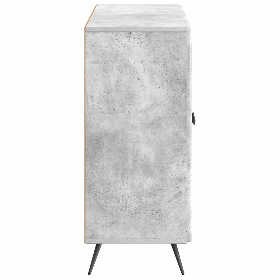 Dressoir Betongrijs 89 x 34,5 x 80 cm Bewerkt hout
