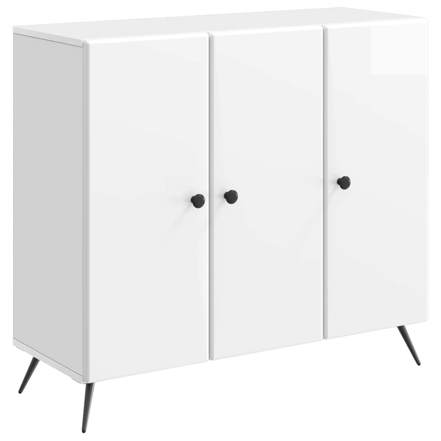 Dressoir Hoogglans Wit 89 x 34,5 x 80 cm Bewerkt hout
