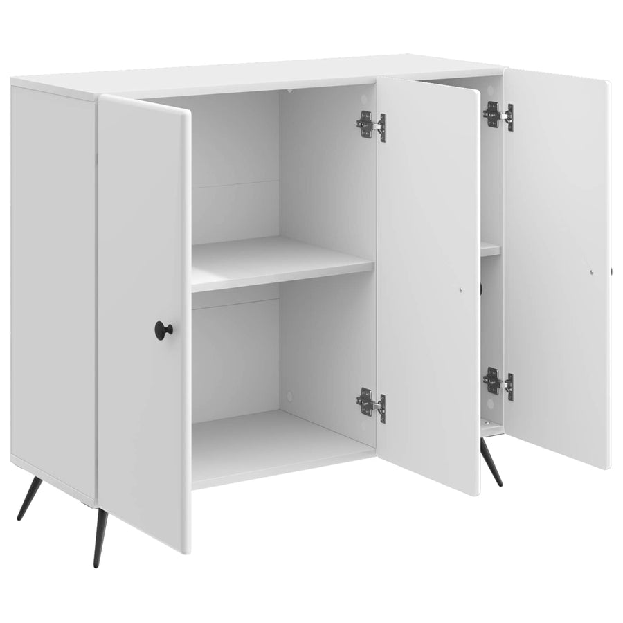Dressoir Hoogglans Wit 89 x 34,5 x 80 cm Bewerkt hout