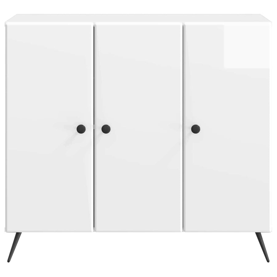 Dressoir Hoogglans Wit 89 x 34,5 x 80 cm Bewerkt hout