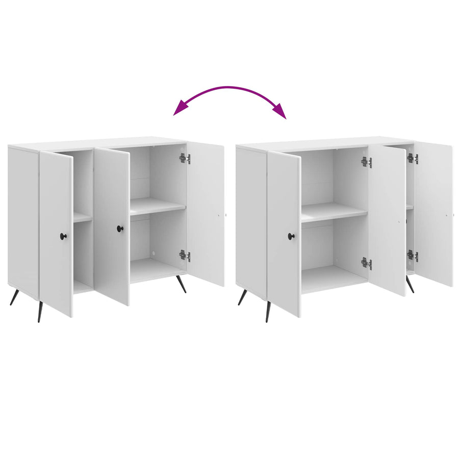 Dressoir Hoogglans Wit 89 x 34,5 x 80 cm Bewerkt hout