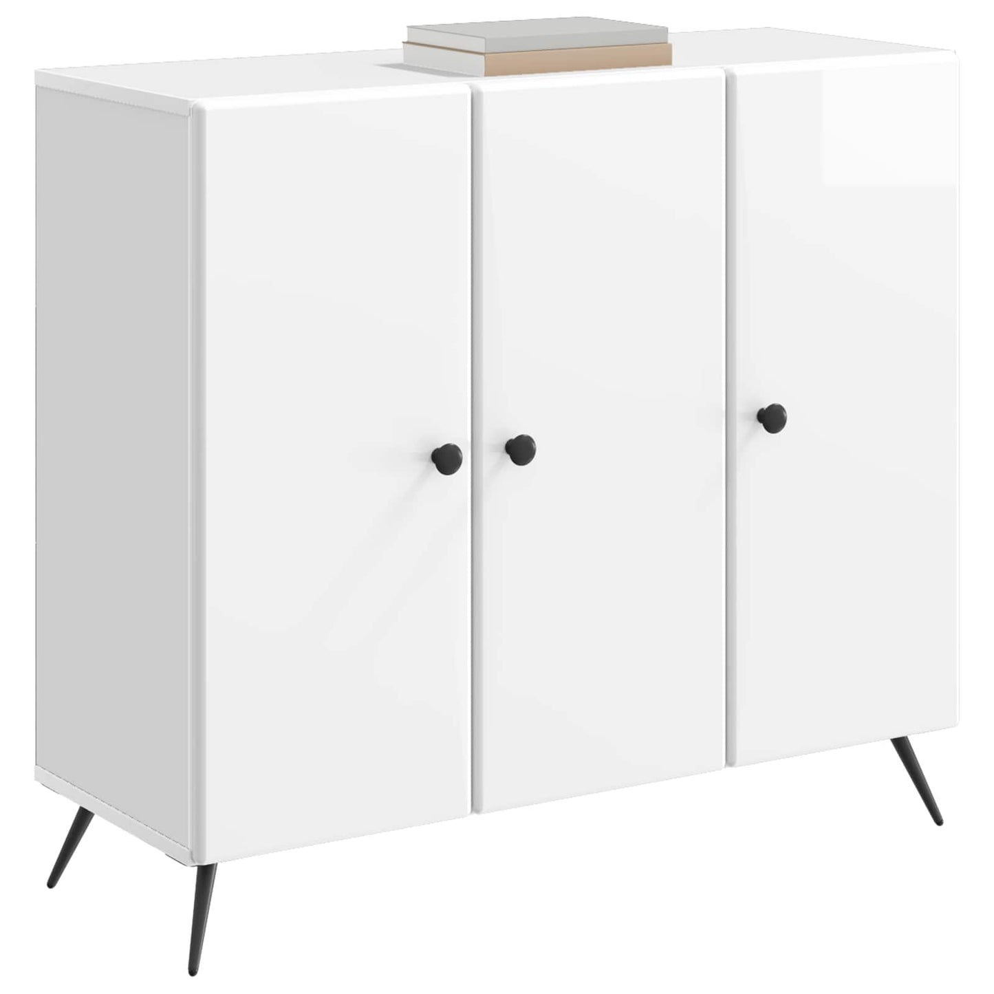 Dressoir Hoogglans Wit 89 x 34,5 x 80 cm Bewerkt hout