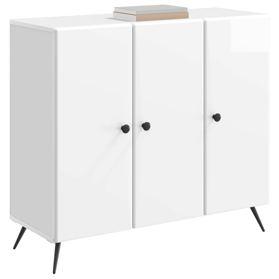 Dressoir Hoogglans Wit 89 x 34,5 x 80 cm Bewerkt hout