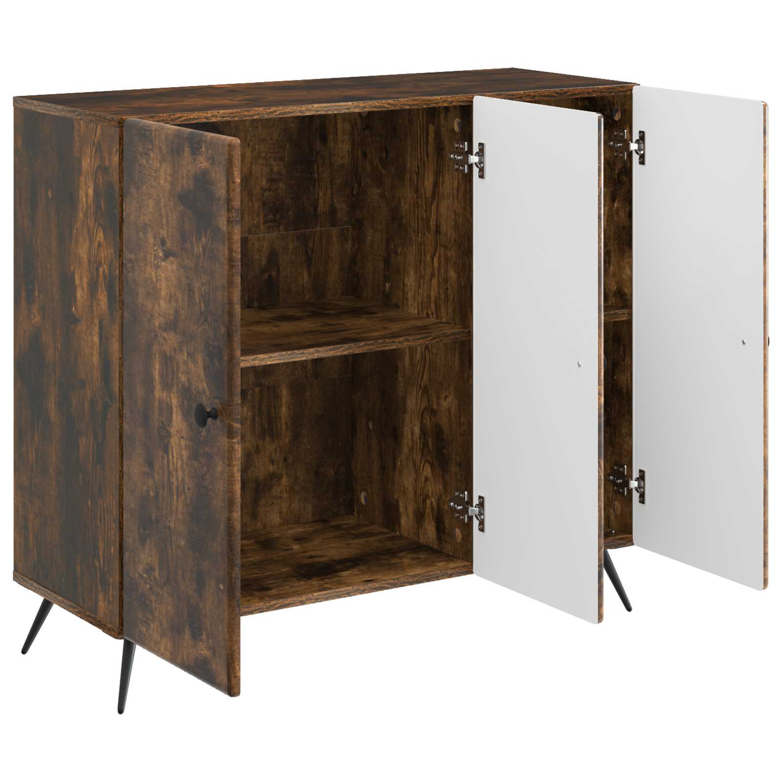 Dressoir Gerookt eiken 89 x 34,5 x 80 cm Bewerkt hout