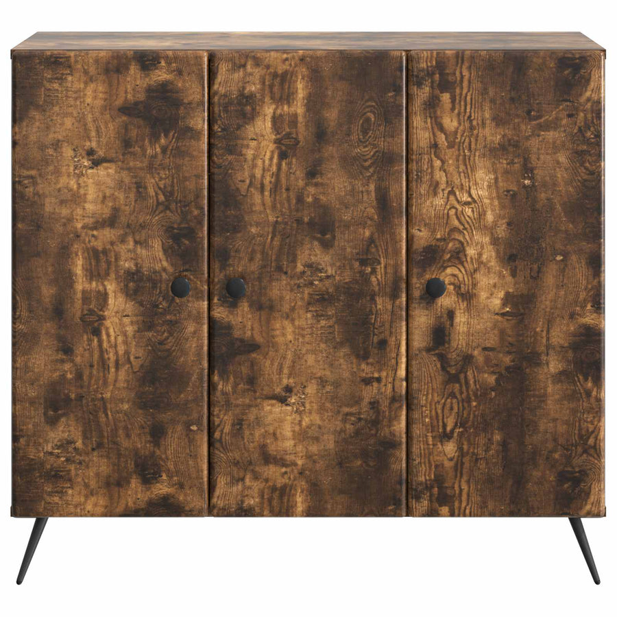 Dressoir Gerookt eiken 89 x 34,5 x 80 cm Bewerkt hout