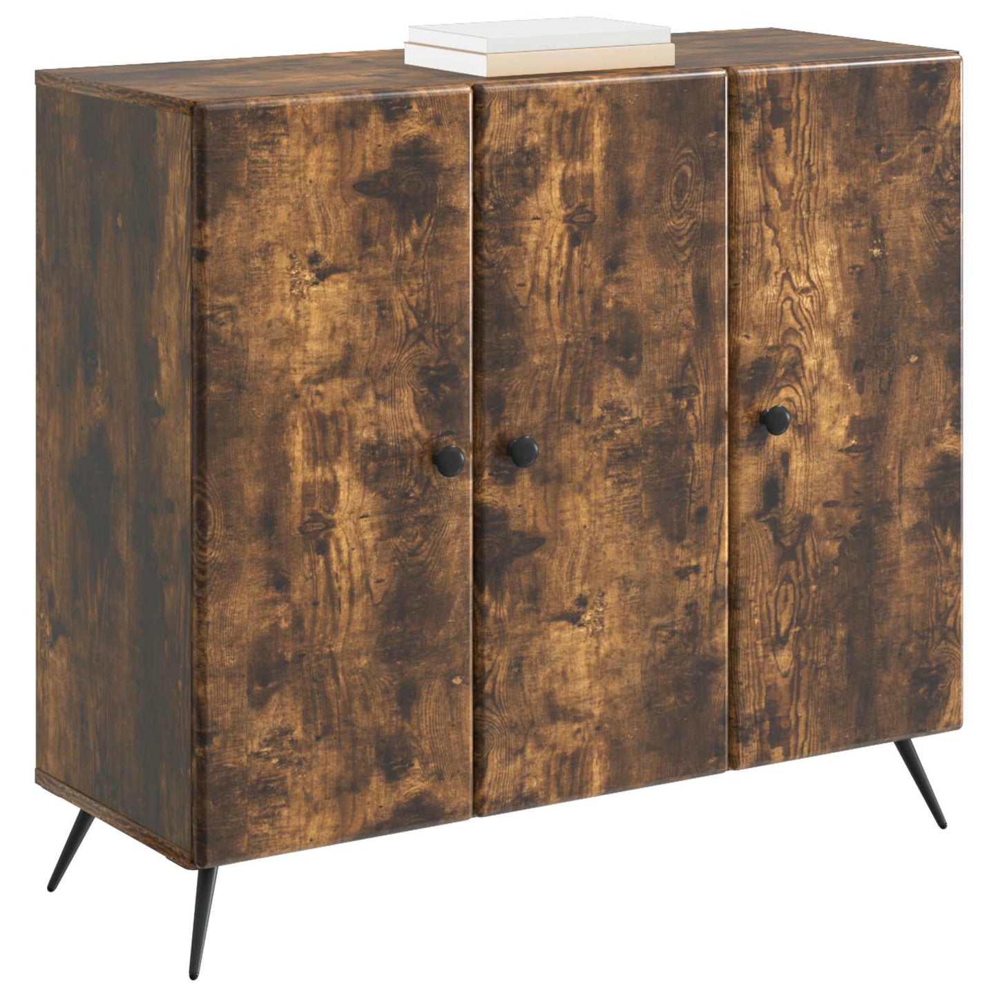 Dressoir Gerookt eiken 89 x 34,5 x 80 cm Bewerkt hout