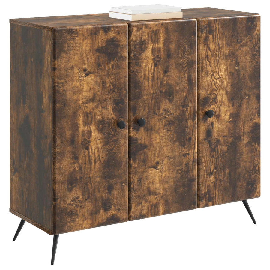 Dressoir Gerookt eiken 89 x 34,5 x 80 cm Bewerkt hout