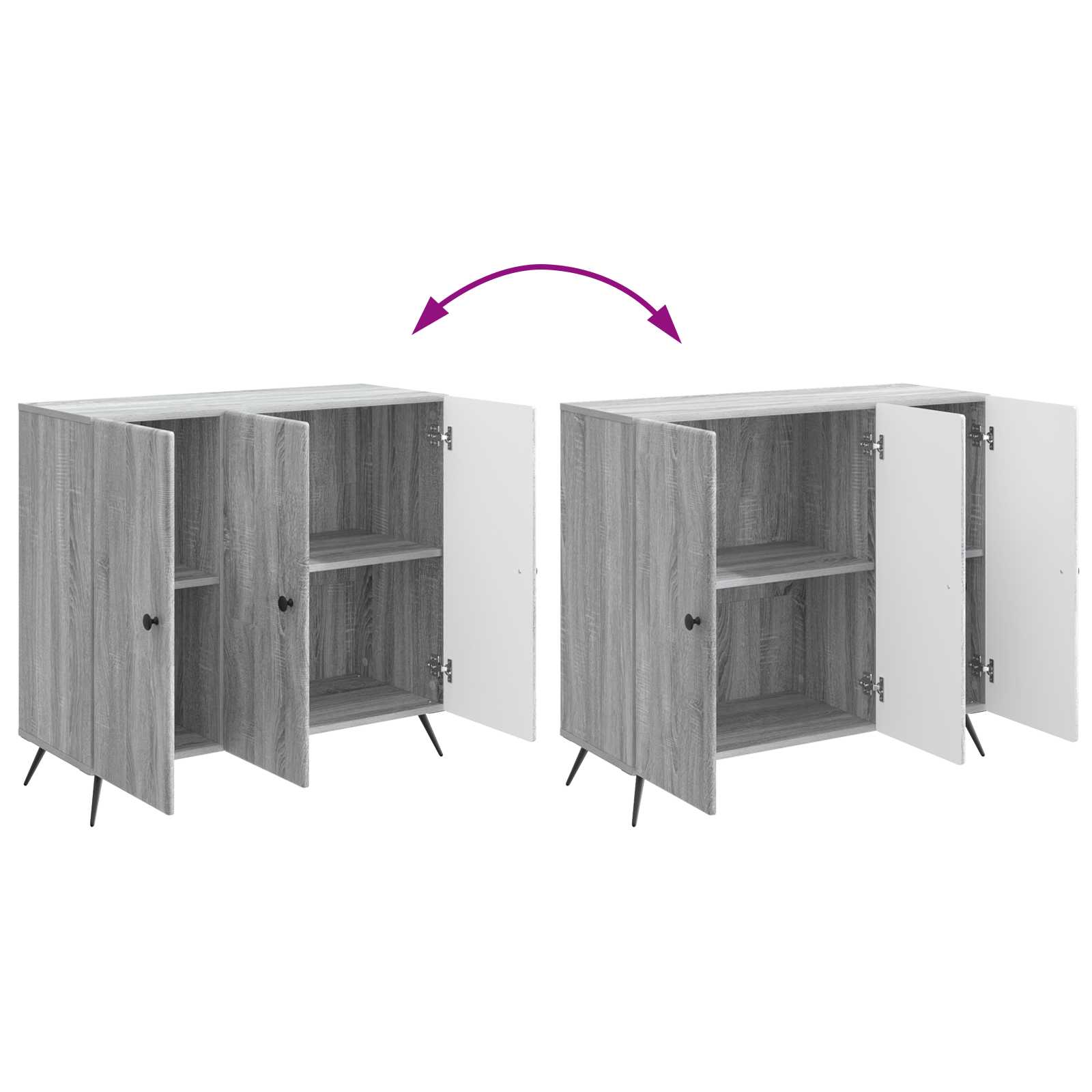 Dressoir Grijs sonoma 89 x 34,5 x 80 cm Bewerkt hout