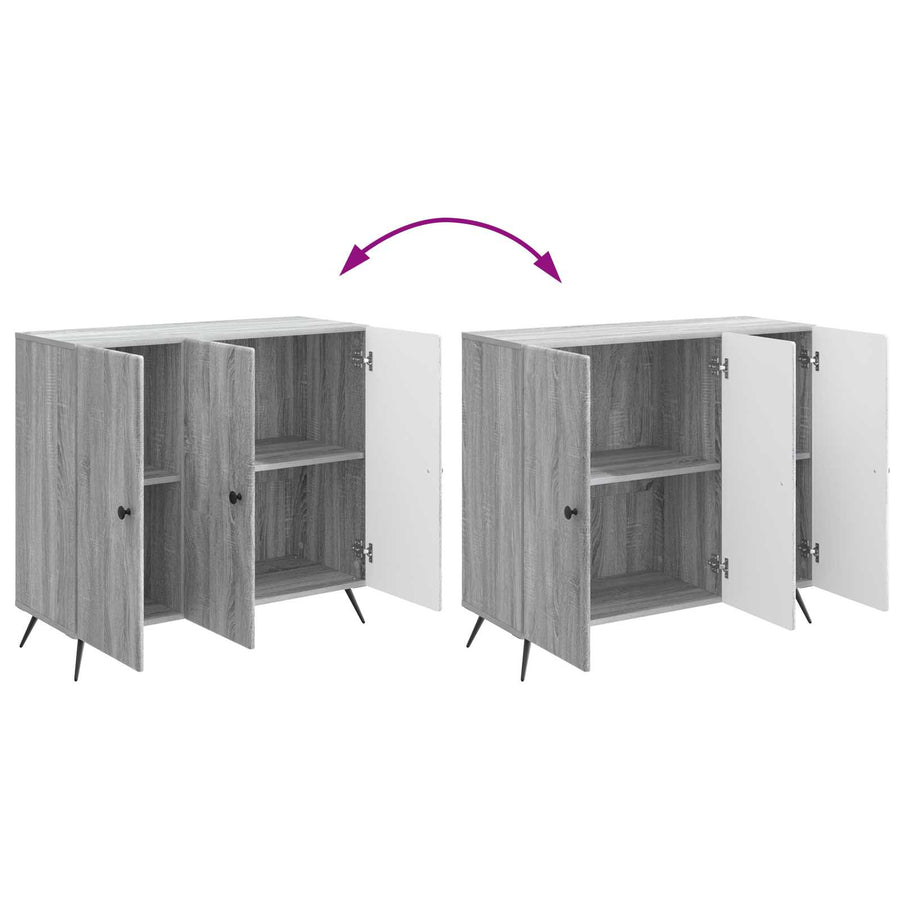 Dressoir Grijs sonoma 89 x 34,5 x 80 cm Bewerkt hout