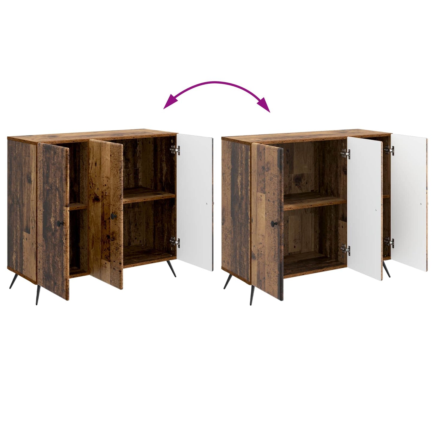 Dressoir Oud hout 89 x 34,5 x 80 cm Bewerkt hout
