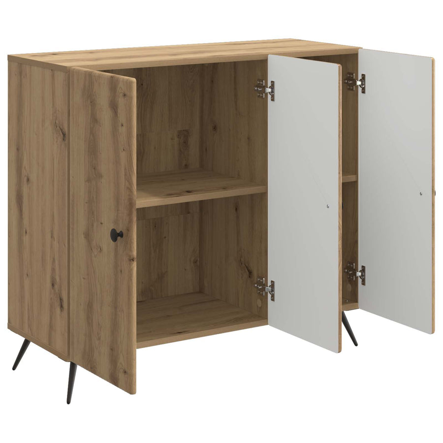 Dressoir Artisanaal eiken 89 x 34,5 x 80 cm Bewerkt hout