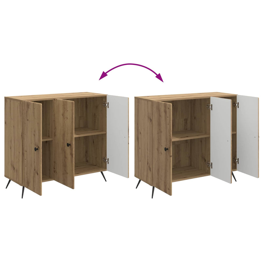 Dressoir Artisanaal eiken 89 x 34,5 x 80 cm Bewerkt hout