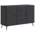 Dressoir 89x34.5x60 cm zwart bewerkt hout