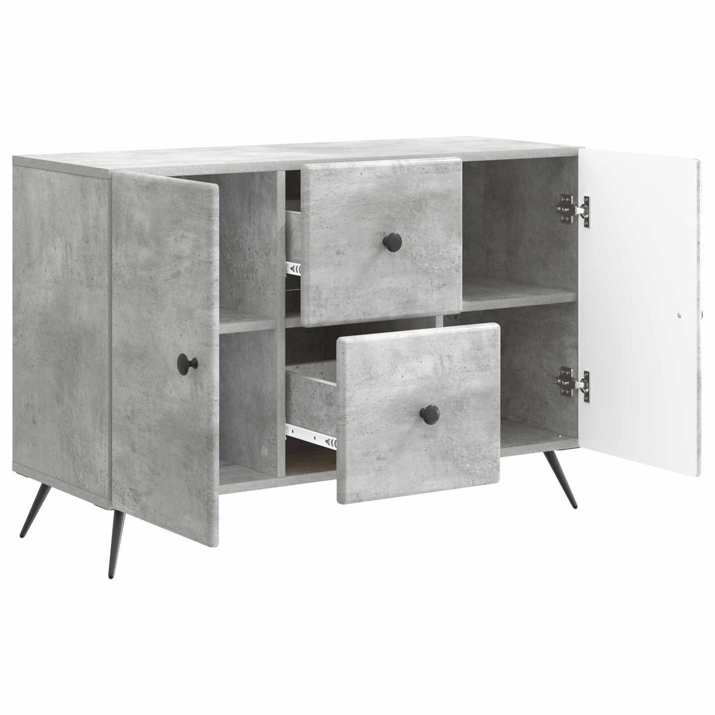 Dressoir met lade Betongrijs 89 x 34,5 x 60 cm Bewerkt hout