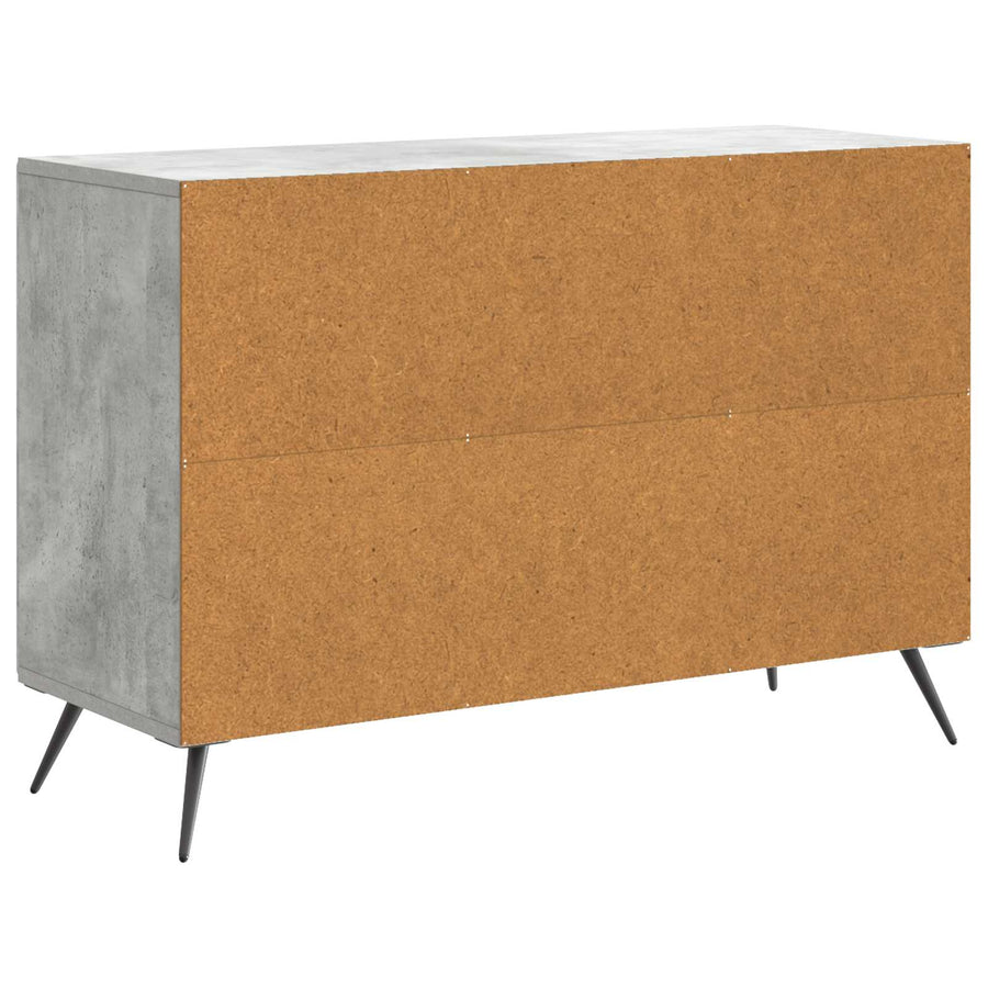 Dressoir met lade Betongrijs 89 x 34,5 x 60 cm Bewerkt hout