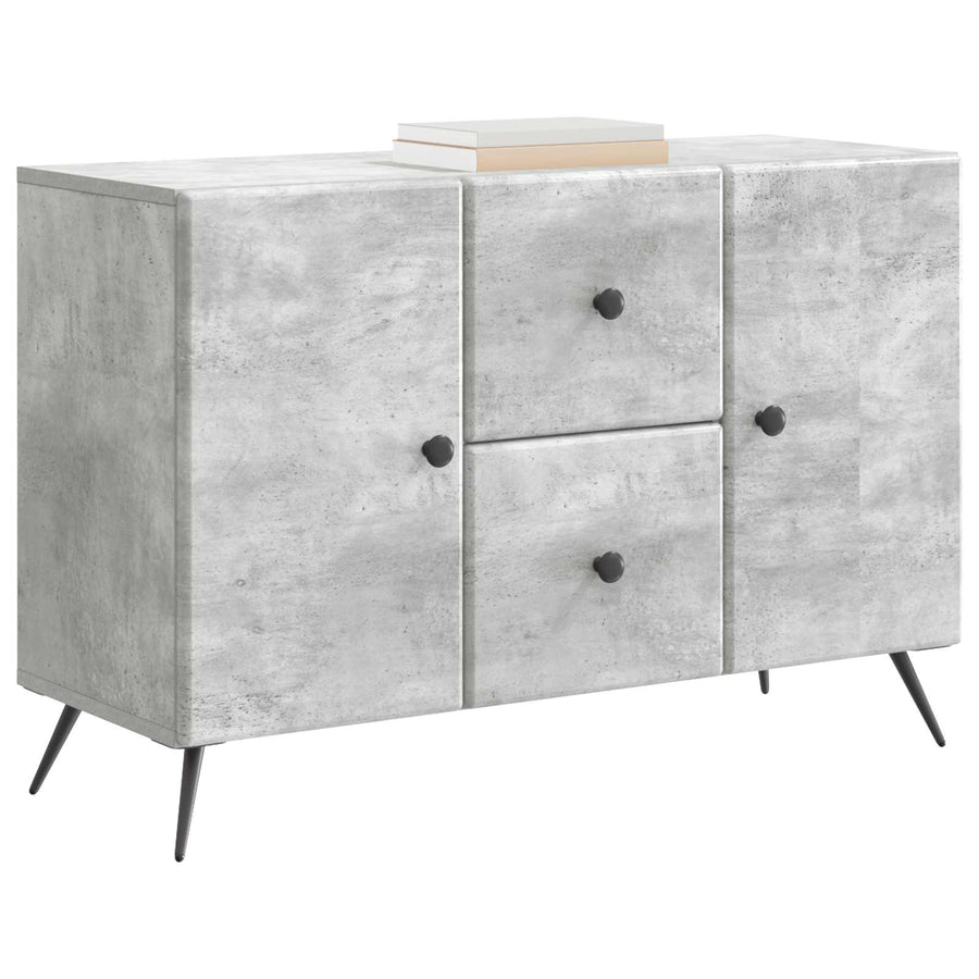 Dressoir met lade Betongrijs 89 x 34,5 x 60 cm Bewerkt hout