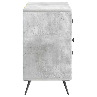 Dressoir met lade Betongrijs 89 x 34,5 x 60 cm Bewerkt hout