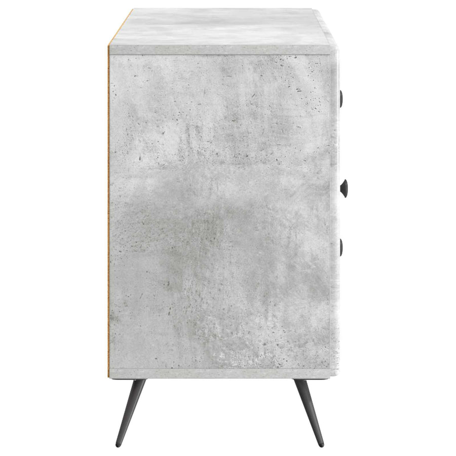 Dressoir met lade Betongrijs 89 x 34,5 x 60 cm Bewerkt hout