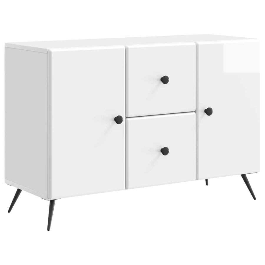 Dressoir met lade Hoogglans Wit 89 x 34,5 x 60 cm Bewerkt hout