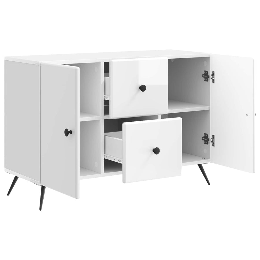 Dressoir met lade Hoogglans Wit 89 x 34,5 x 60 cm Bewerkt hout