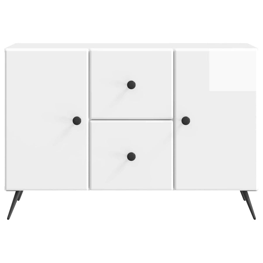 Dressoir met lade Hoogglans Wit 89 x 34,5 x 60 cm Bewerkt hout