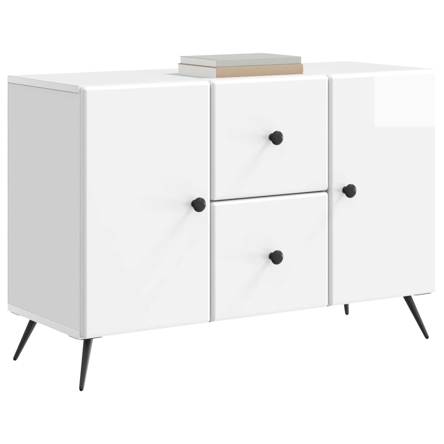 Dressoir met lade Hoogglans Wit 89 x 34,5 x 60 cm Bewerkt hout