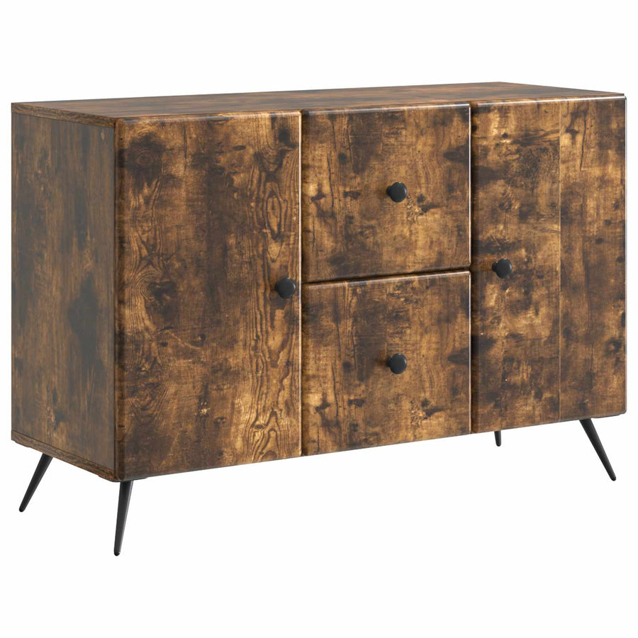 Dressoir met lade Gerookt eiken 89 x 34,5 x 60 cm Bewerkt hout