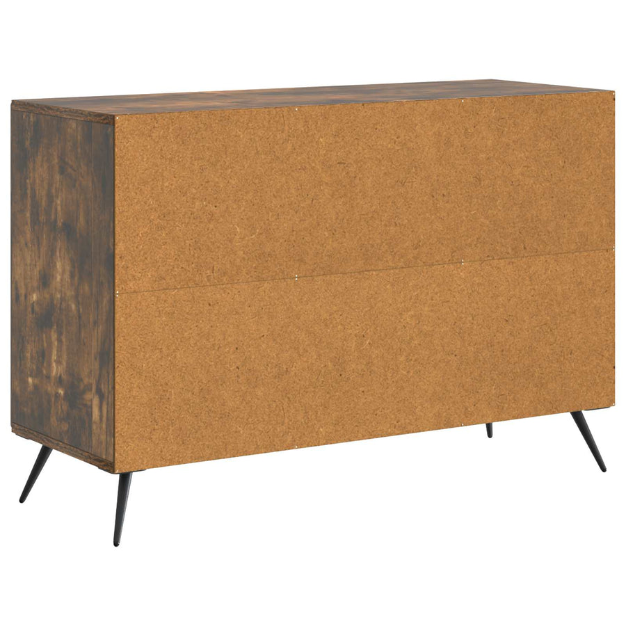 Dressoir met lade Gerookt eiken 89 x 34,5 x 60 cm Bewerkt hout